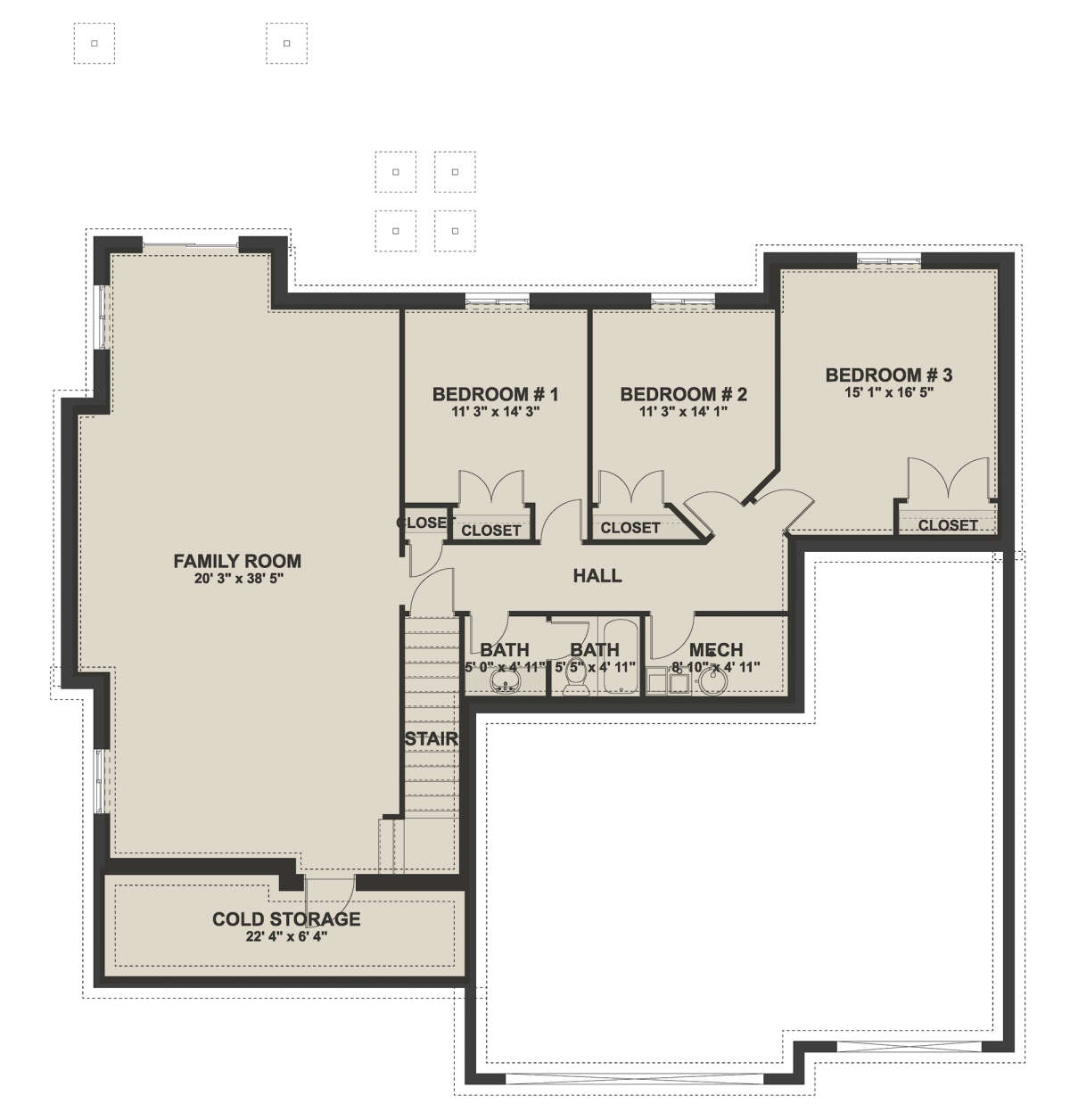 Basement for House Plan #2802-00084