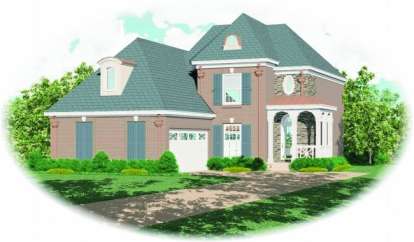 French Country House Plan #053-00310 Elevation Photo