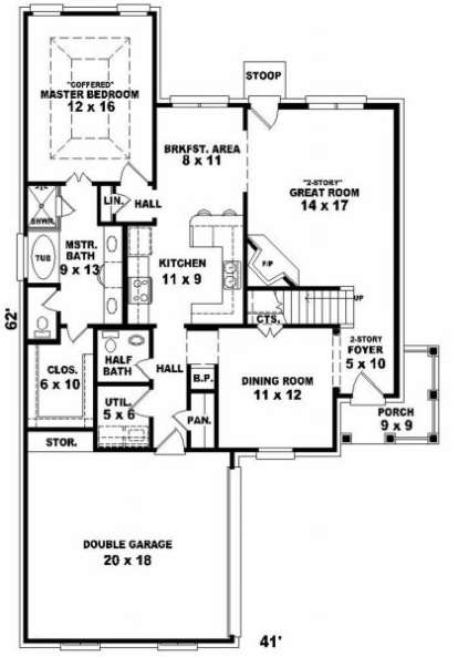 First Floor for House Plan #053-00310
