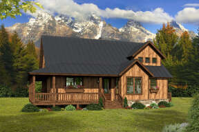 Cabin House Plan #940-00392 Elevation Photo