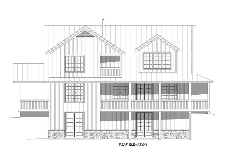 Cabin House Plan #940-00392 Elevation Photo