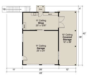 Garage Floor for House Plan #035-00954