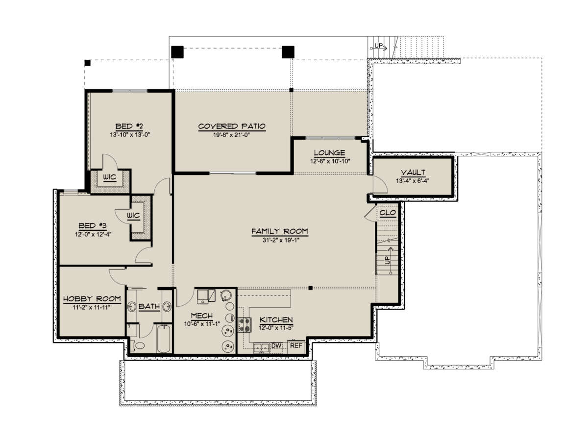 Basement for House Plan #5032-00134