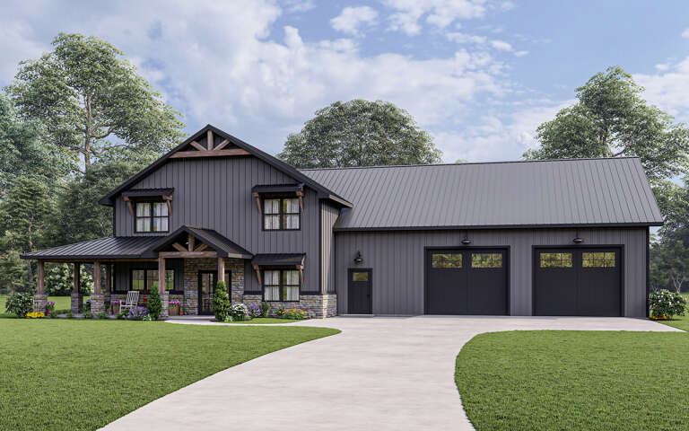 House Plan House Plan #26138 Angled Front Elevation