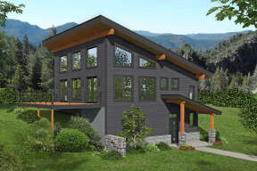 Modern  House Plan #940-00398 Elevation Photo