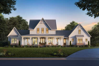 Modern Farmhouse House Plan #4534-00068 Elevation Photo