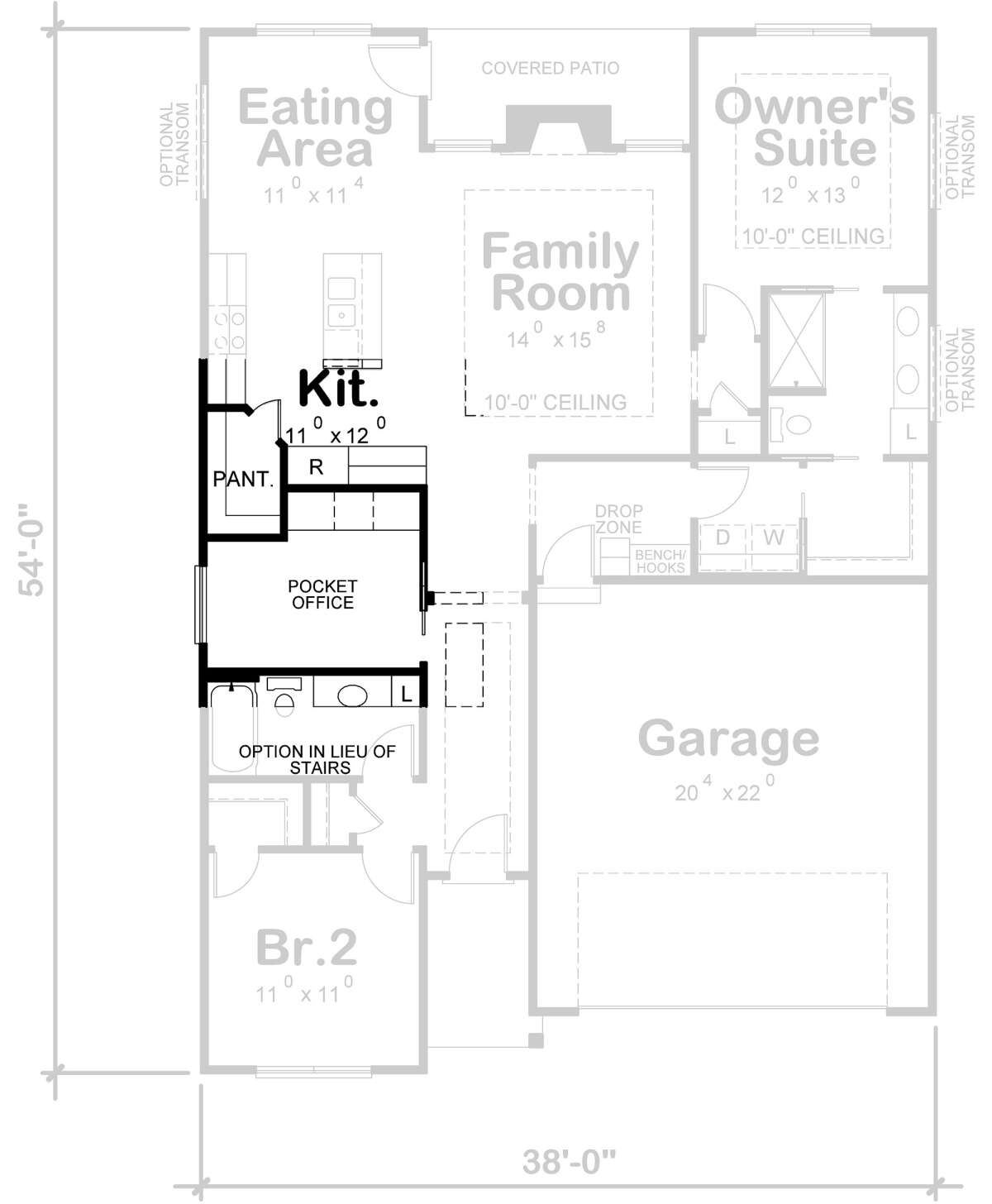 Alternate Main Floor Layout for House Plan #402-01719