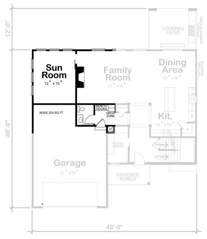 Alternate Main Floor Layout for House Plan #402-01720