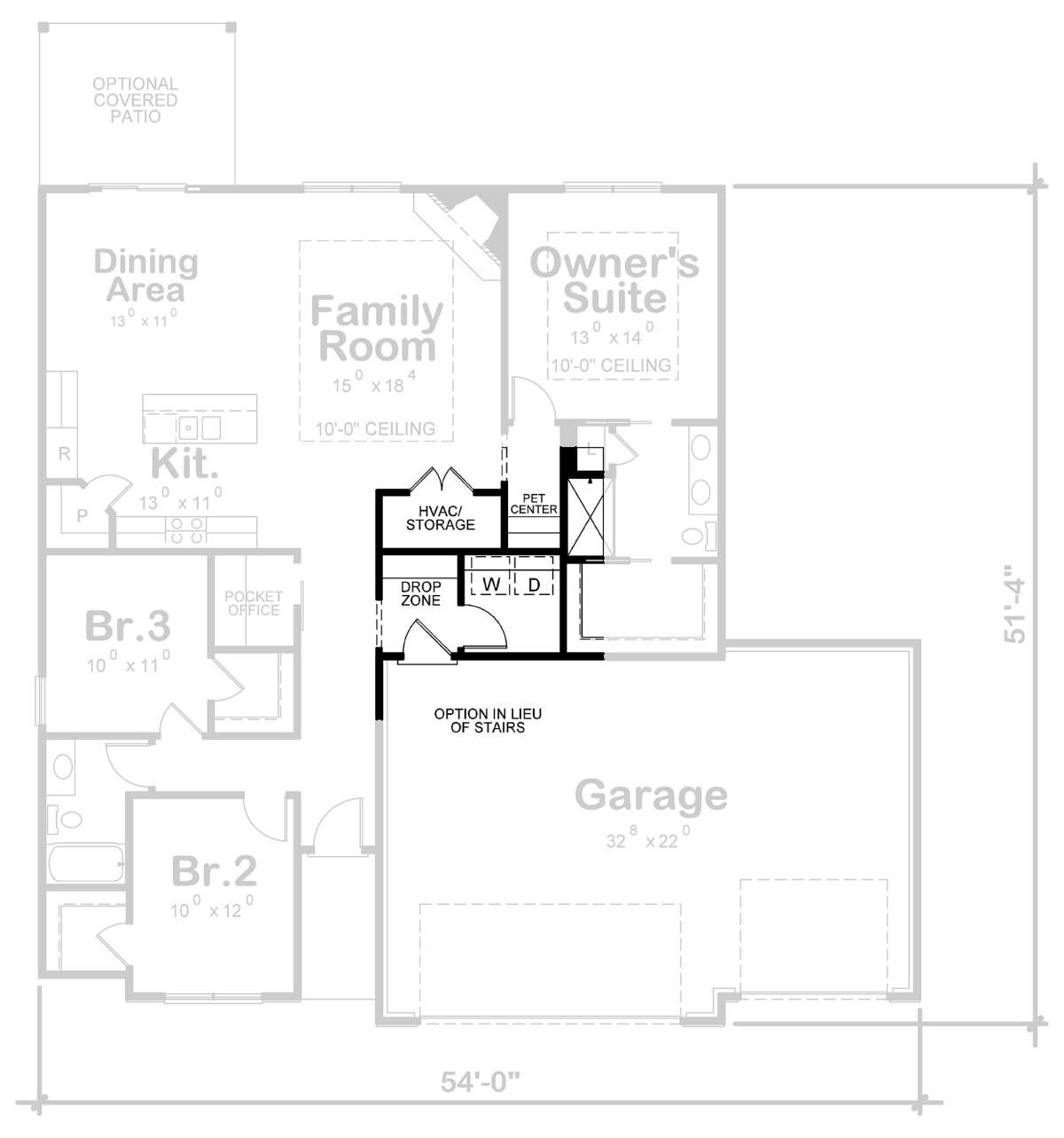 Alternate Main Floor Layout for House Plan #402-01721
