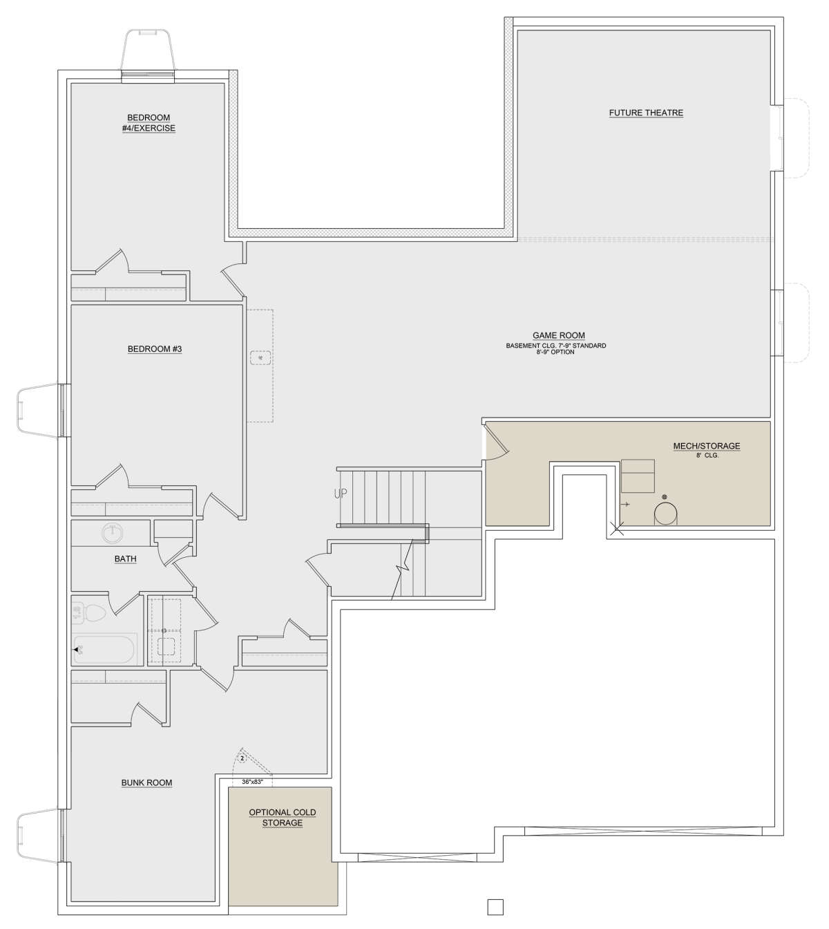 Basement for House Plan #8768-00015