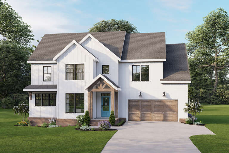 Modern Farmhouse House Plan #009-00308 Elevation Photo