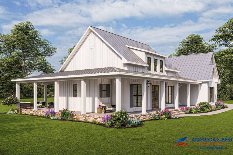 Modern Farmhouse House Plan #041-00263 Elevation Photo