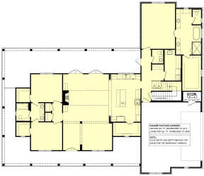 Main Floor w/ Basement Stair Location for House Plan #041-00263