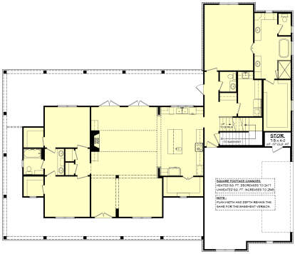 Main Floor w/ Basement Stair Location for House Plan #041-00263