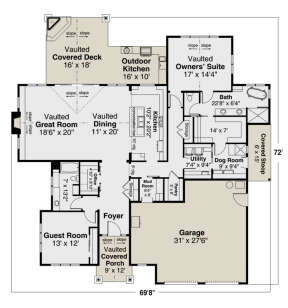 Main Floor for House Plan #035-00960