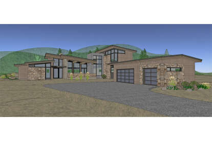 Contemporary House Plan #5829-00036 Elevation Photo