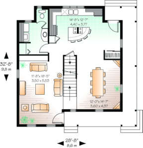 First Floor for House Plan #034-00013