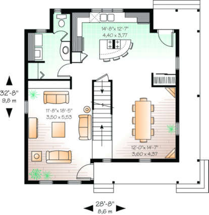 First Floor for House Plan #034-00013