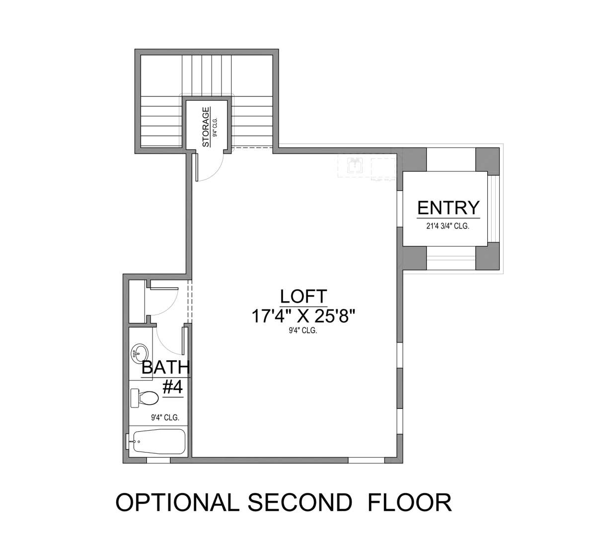 Optional Second Floor Layout for House Plan #5565-00116