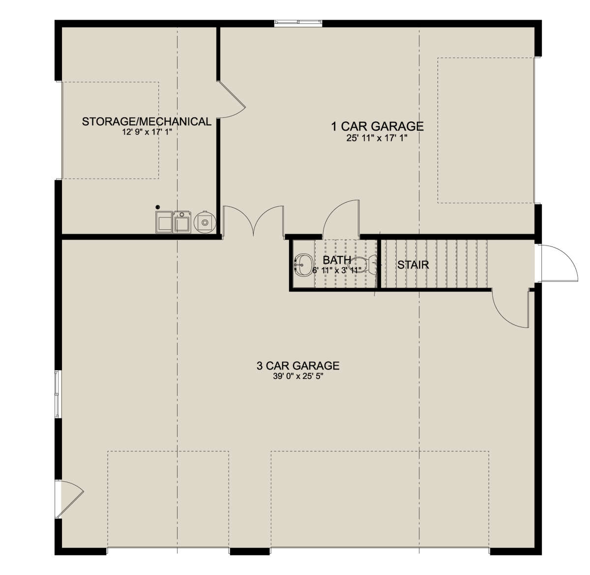 Garage Floor for House Plan #2802-00104