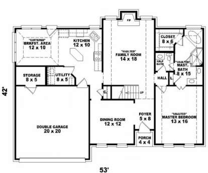 First Floor for House Plan #053-00311
