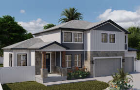 Modern Farmhouse House Plan #2802-00106 Elevation Photo