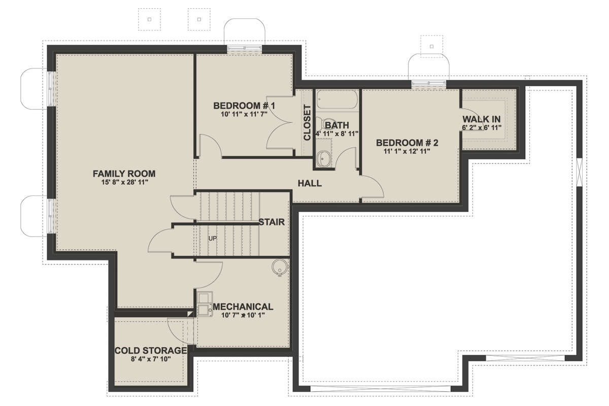 Basement for House Plan #2802-00106