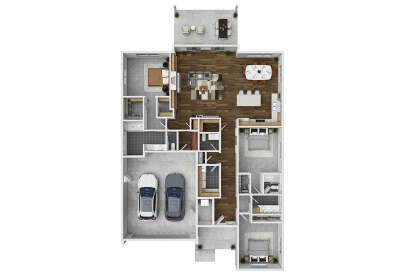 Overhead First Floor for House Plan #035-00962