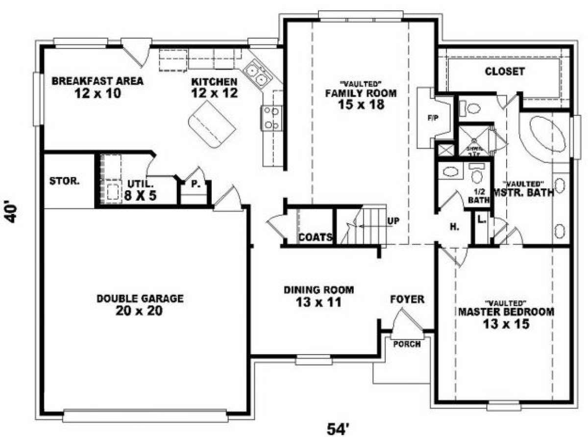First Floor for House Plan #053-00312