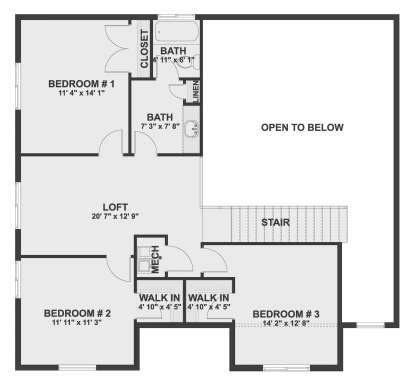 Second Floor for House Plan #2802-00107