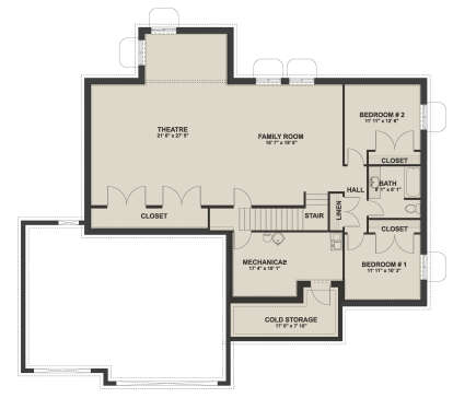 Basement for House Plan #2802-00107