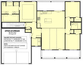 Main Floor w/ Basement Stair Location for House Plan #041-00264