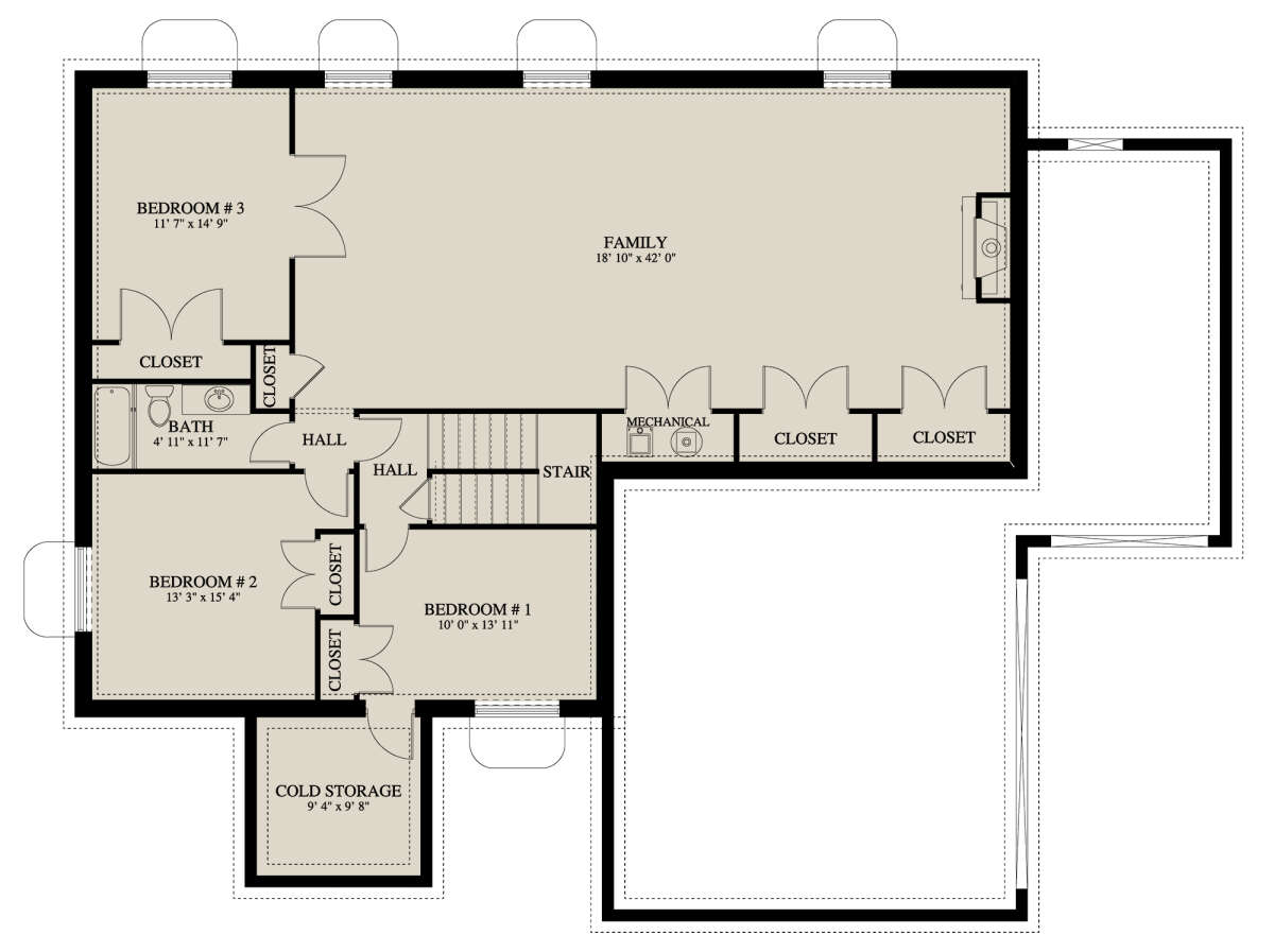 Basement for House Plan #2802-00108