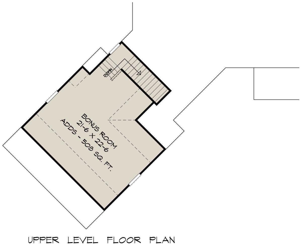 Optional Bonus Room for House Plan #6082-00192