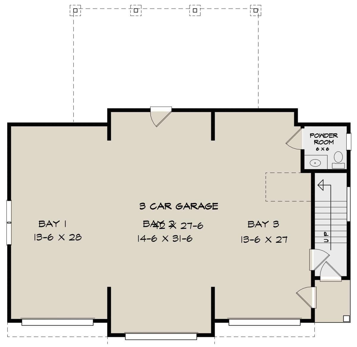 Garage Floor for House Plan #6082-00193