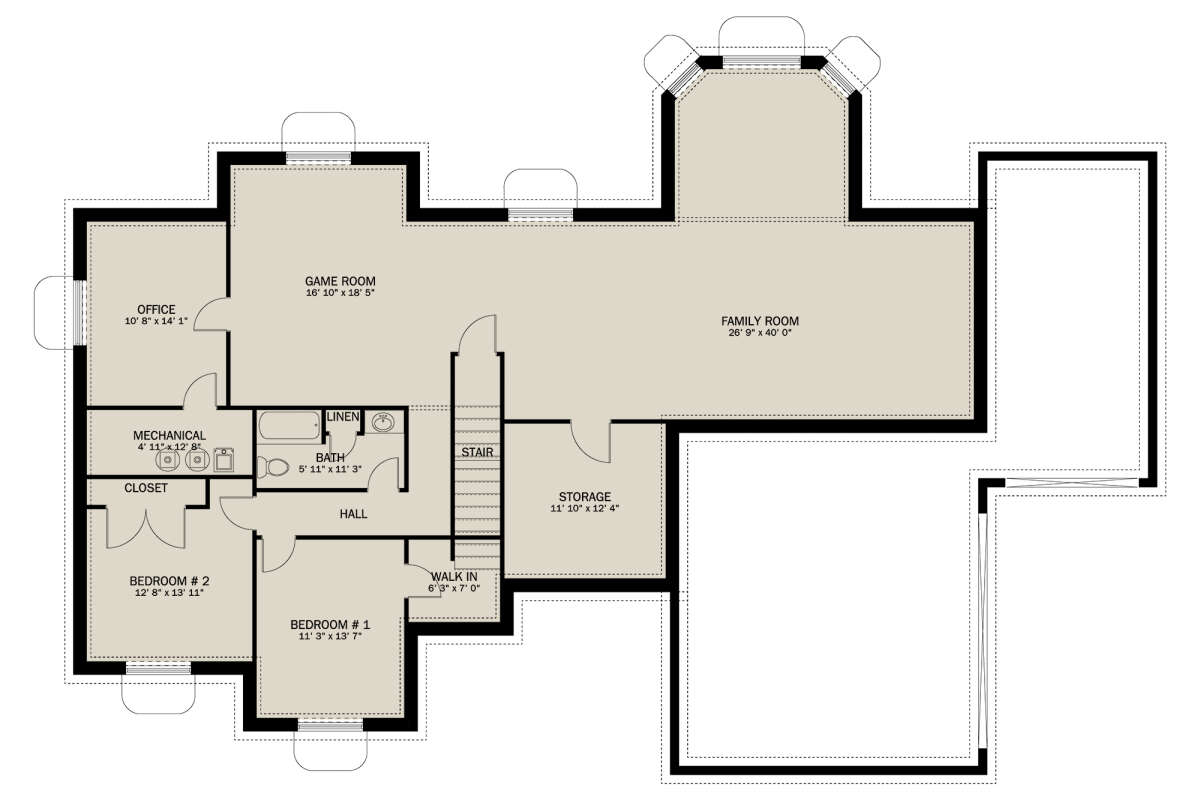Basement for House Plan #2802-00109