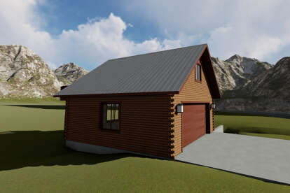 Log House Plan #2802-00112 Elevation Photo