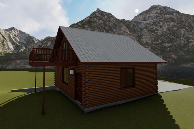 Log House Plan #2802-00112 Elevation Photo