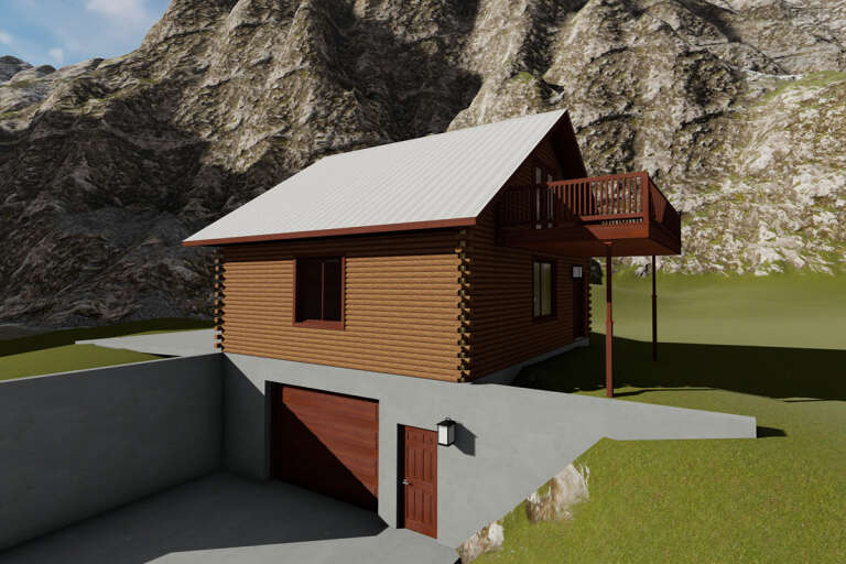 Log House Plan #2802-00112 Elevation Photo