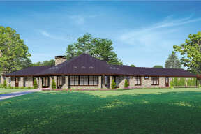 Lake Front House Plan #035-00966 Elevation Photo