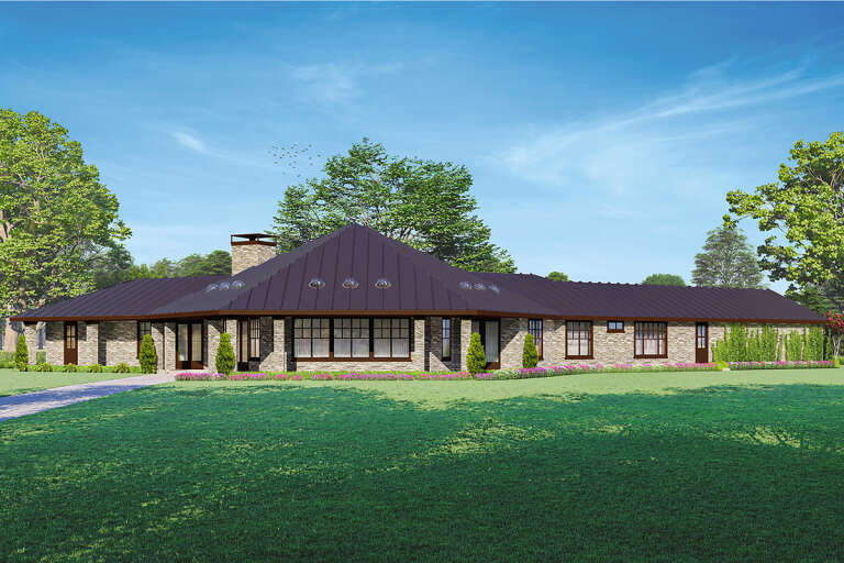 Lake Front House Plan #035-00966 Elevation Photo