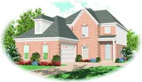 Narrow Lot House Plan #053-00315 Elevation Photo