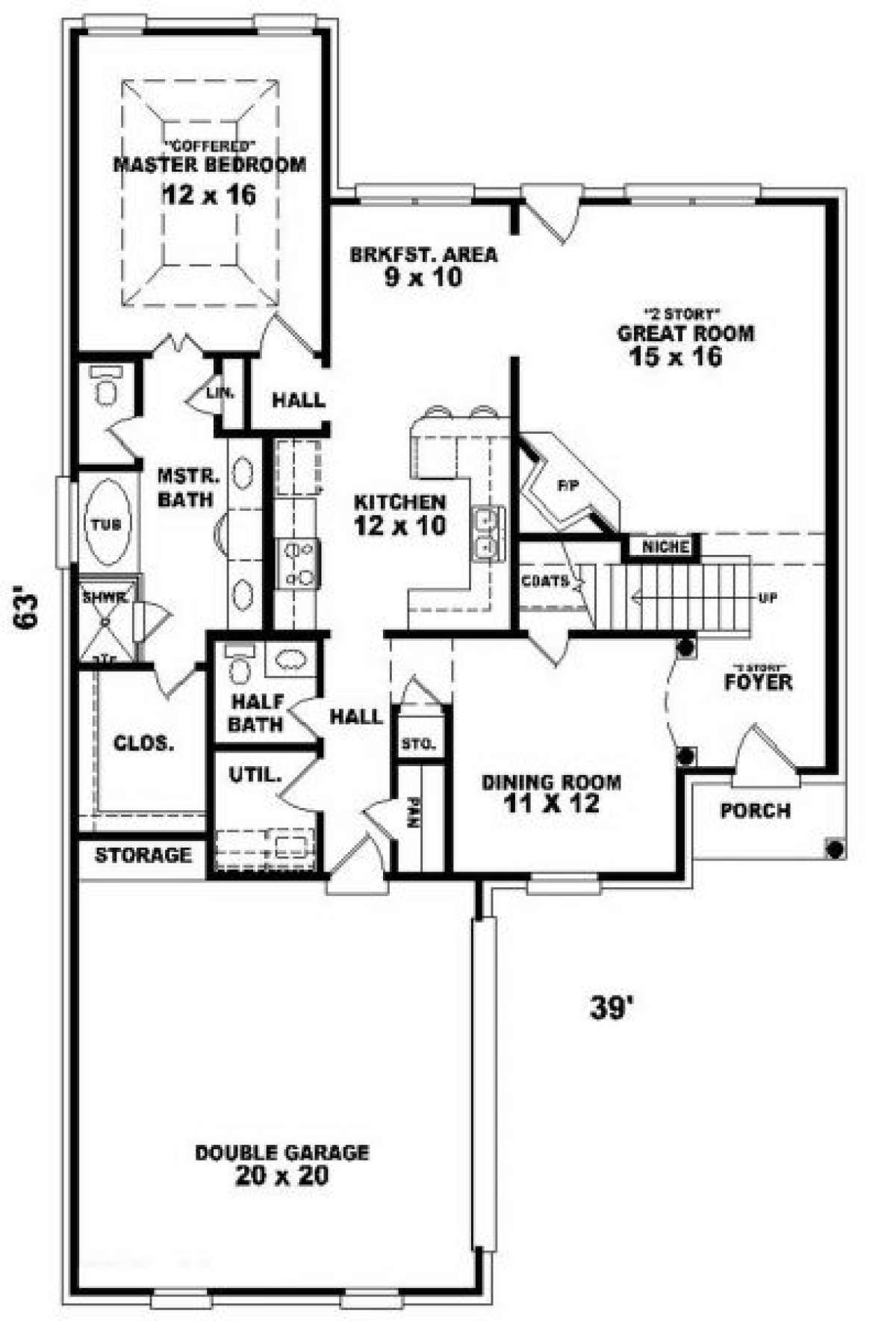 First Floor for House Plan #053-00315