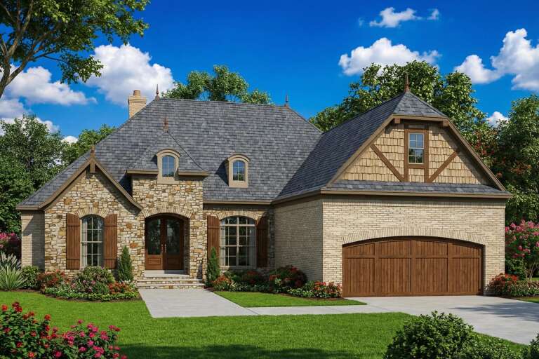 House Plan House Plan #26252 Angled Front Elevation