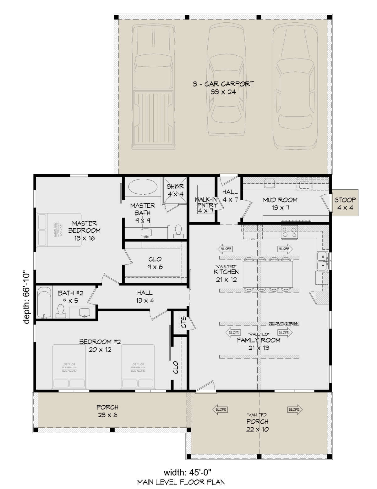 Country Plan 1 478 Square Feet 2 Bedrooms 2 Bathrooms 940