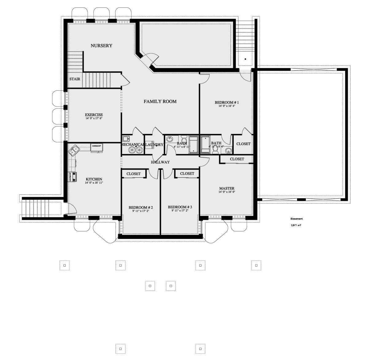 Basement for House Plan #2802-00118