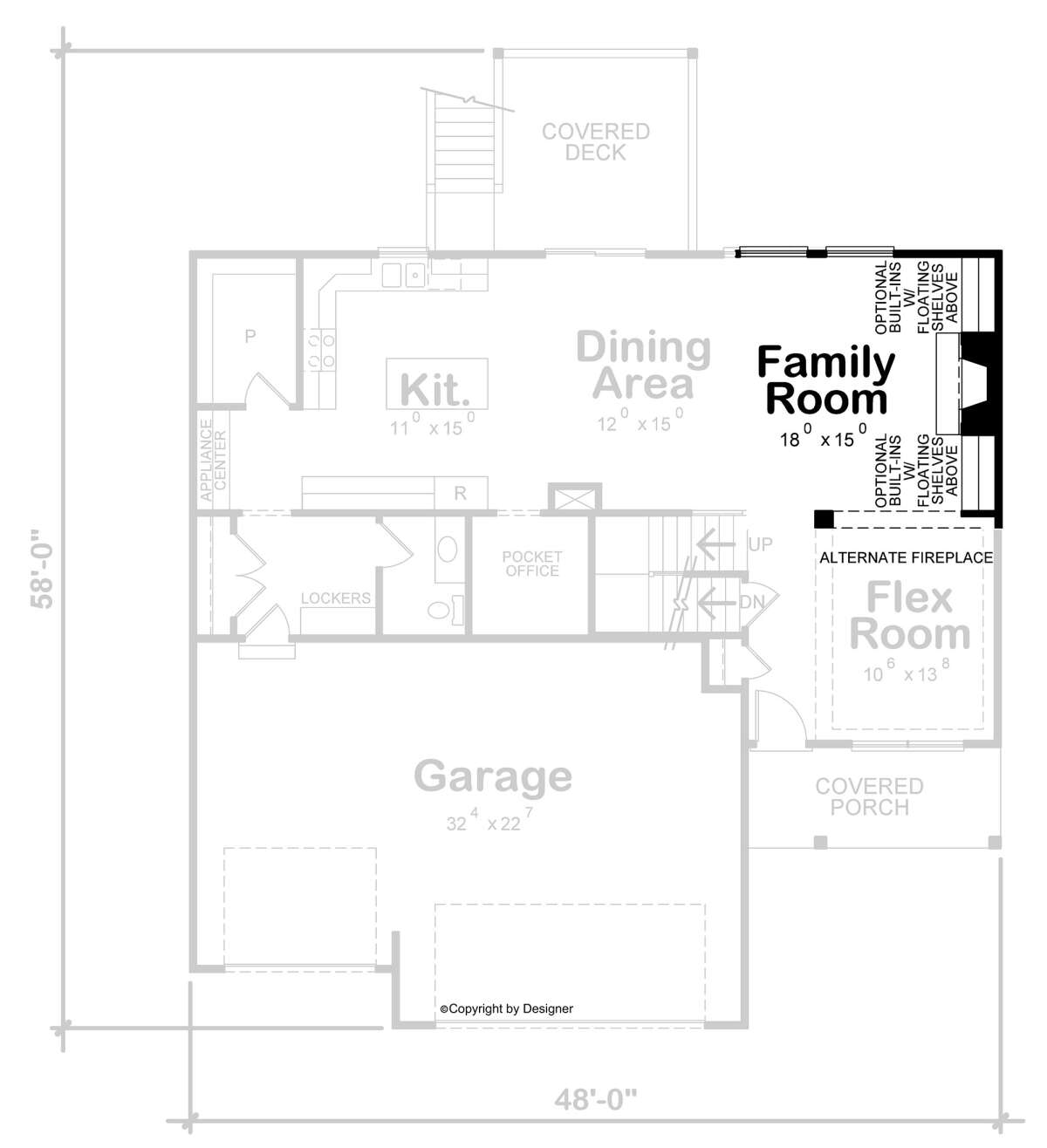 Alternate Main Floor Layout for House Plan #402-01724