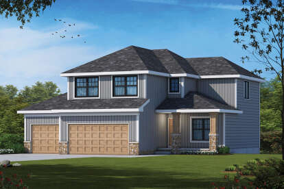 4 Bed, 3 Bath, 2373 Square Foot House Plan - #402-01726