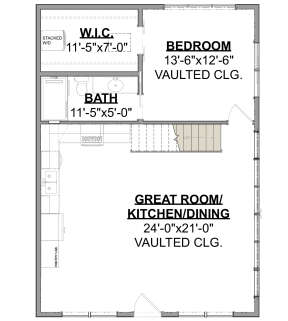 Main Floor w/ Basement Stair Location for House Plan #1462-00038