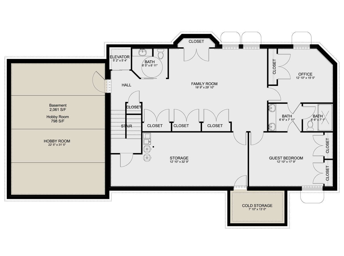 Basement for House Plan #2802-00121